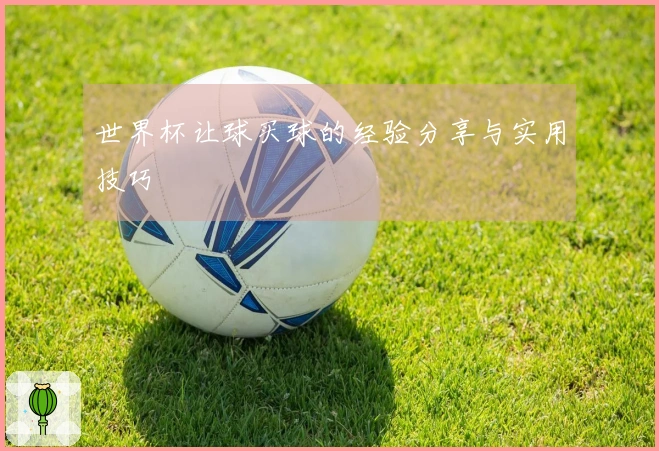 世界杯让球买球的经验分享与实用技巧
